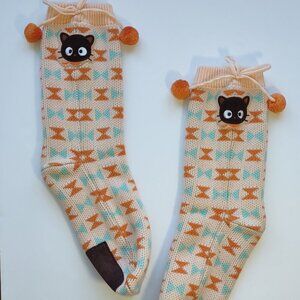Sanrio Orange and Cream Patterned Socks